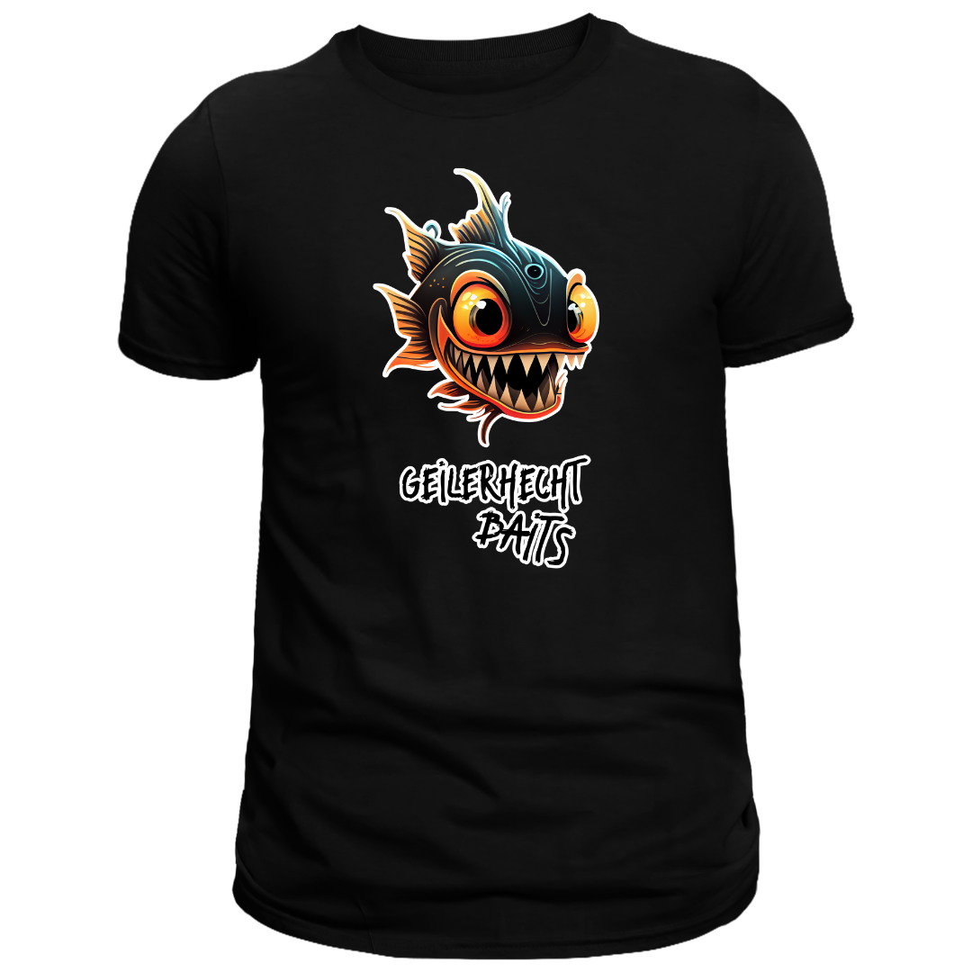 T-Shirt GeilerHecht Fisch nur vorne