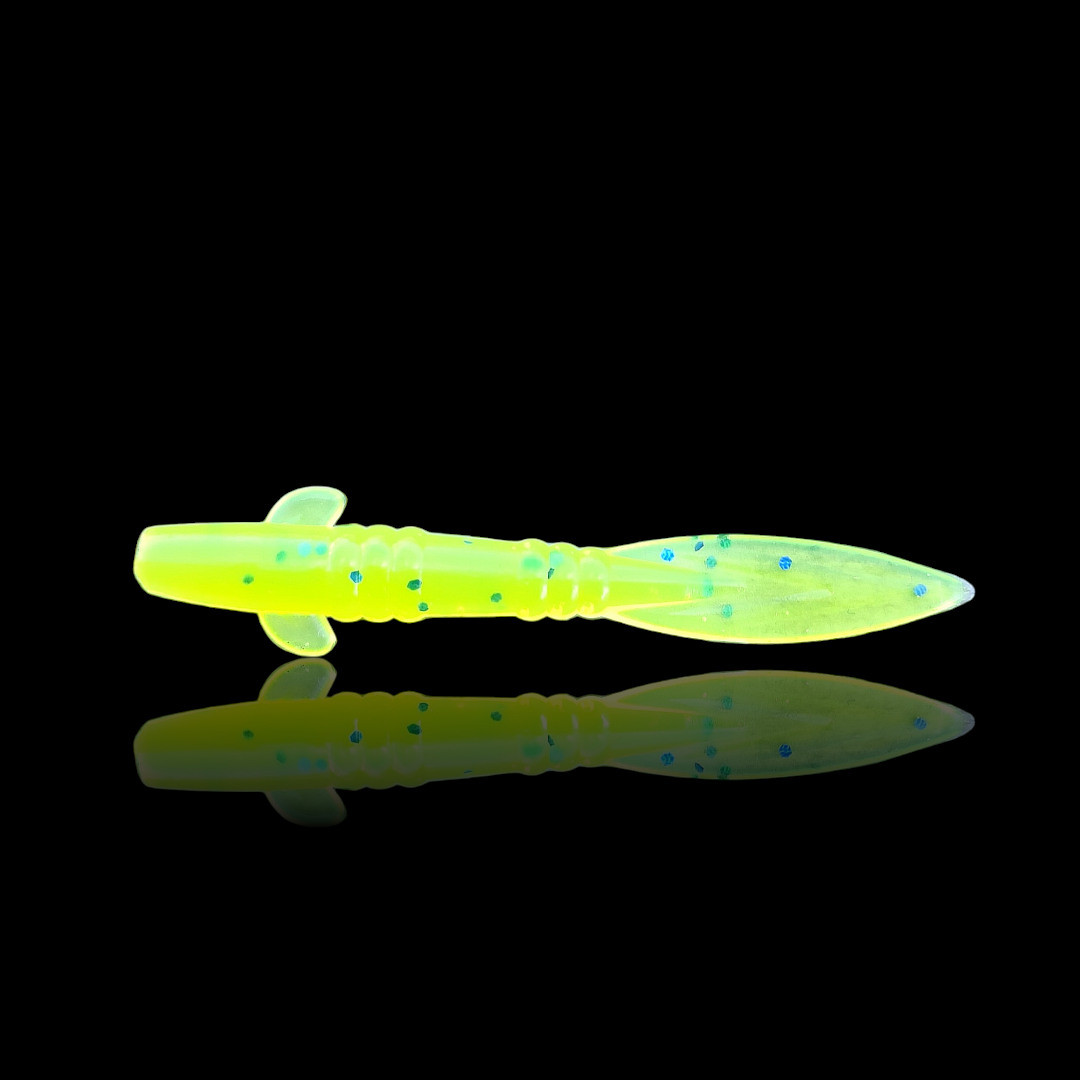 Gummiköder Leaf 6,5cm / flou chartreuse / 2 St.