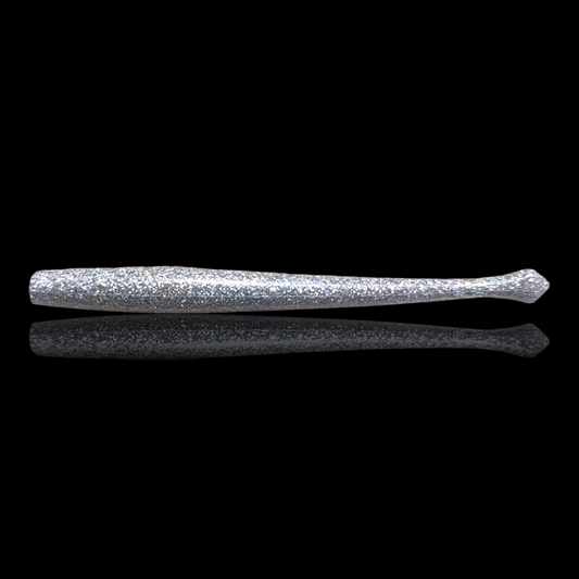 Gummiwurm "Schnodder" 11cm / shiny silber / 2 St.