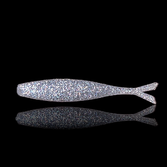 Gummifisch 'Fisch' 6,5cm / shiny silber / 2 St.