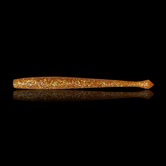 Gummiwurm "Schnodder" 11cm / shiny gold / 2 St.