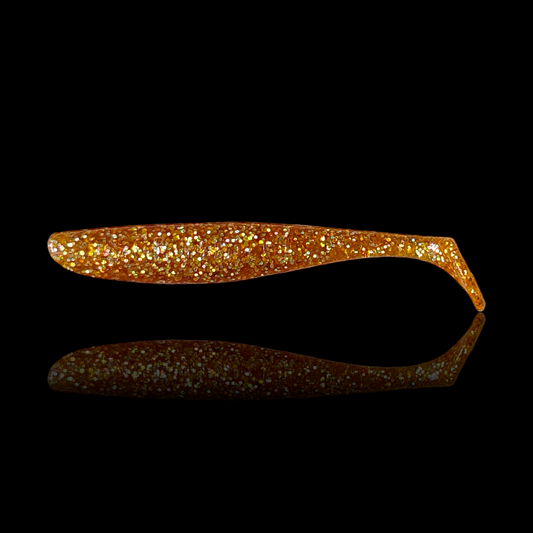 Gummifisch 'GeilerHecht' 6cm / shiny gold / 2 St.