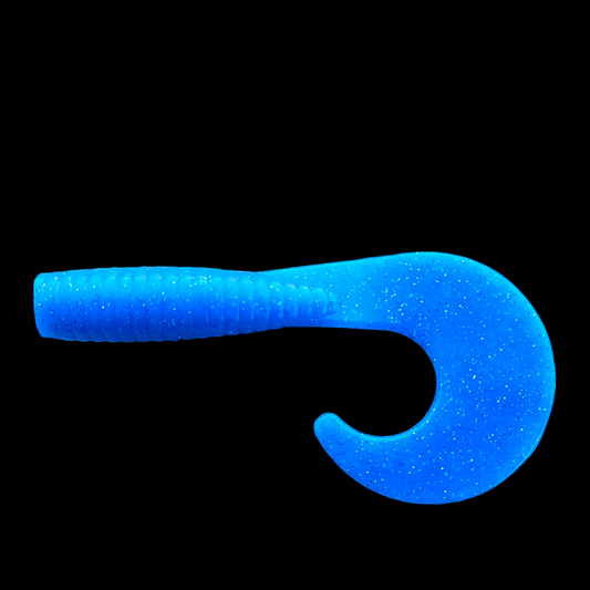 Gummiköder Twister 5,5cm / blau / 2 St.
