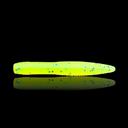 Wurm "Willi" 6cm / fluo chartreuse / 2 St.